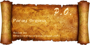 Paray Orgona névjegykártya